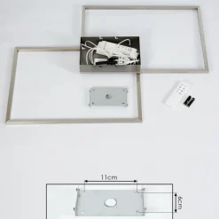 Plafonnier Cheka LED Nickel mat, 2 lumières, Télécommandes
