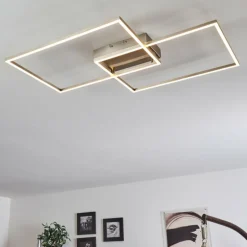 Plafonnier Cheka LED Nickel mat, 2 lumières, Télécommandes