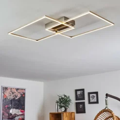 Plafonnier Cheka LED Nickel mat, 2 lumières, Télécommandes
