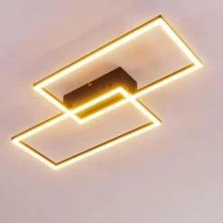 Plafonnier Cheka LED Noir, 2 lumières, Télécommandes