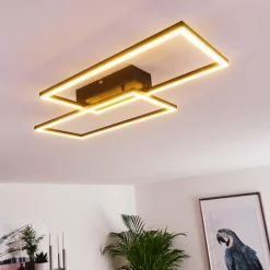 Plafonnier Cheka LED Noir, 2 lumières, Télécommandes