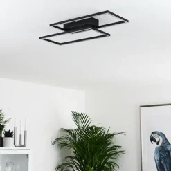 Plafonnier Cheka LED Noir, 2 lumières, Télécommandes