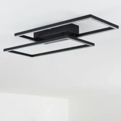 Plafonnier Cheka LED Noir, 2 lumières, Télécommandes
