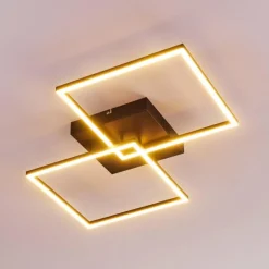 Plafonnier Cheka LED Noir, 2 lumières, Télécommandes