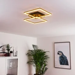 Plafonnier Cheka LED Noir, 2 lumières, Télécommandes