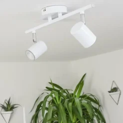 Plafonnier Chennai LED Chrome, Blanc, 2 lumières