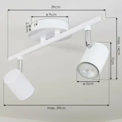 Plafonnier Chennai LED Chrome, Blanc, 2 lumières