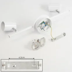 Plafonnier Chennai LED Chrome, Blanc, 2 lumières