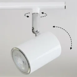 Plafonnier Chennai LED Chrome, Blanc, 2 lumières