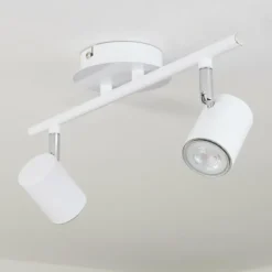 Plafonnier Chennai LED Chrome, Blanc, 2 lumières