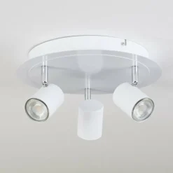 Plafonnier Chennai LED Chrome, Blanc, 3 lumières