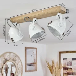 Plafonnier Chetican LED Écru, 3 lumières