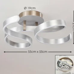 Plafonnier Chippewa LED Nickel mat, 1 lumière