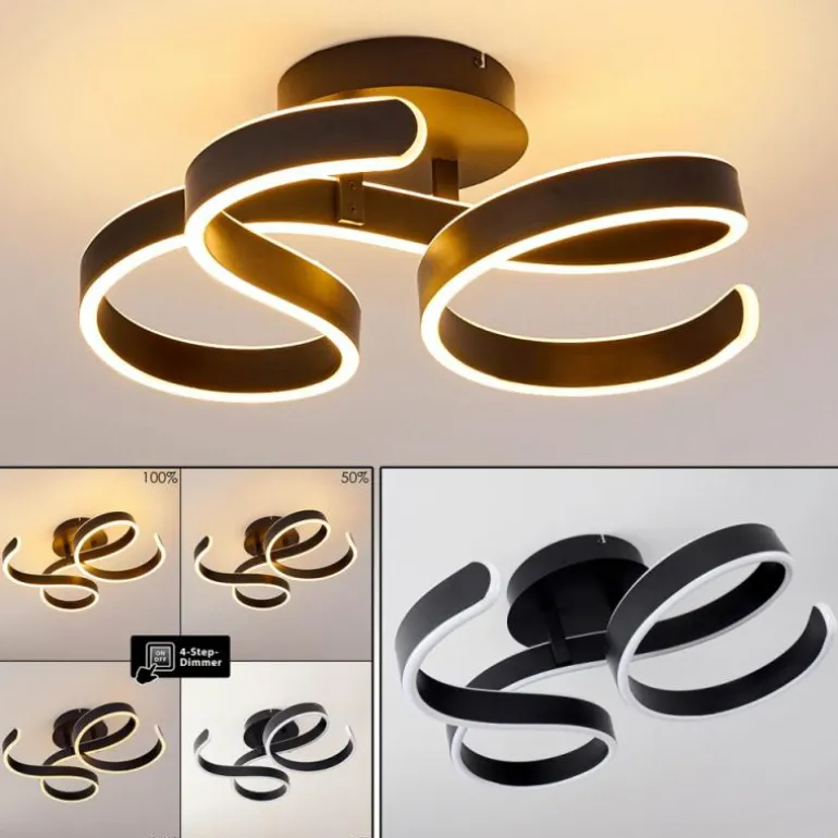 Plafonnier Chippewa LED Noir, 1 lumière