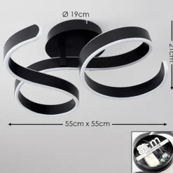 Plafonnier Chippewa LED Noir, 1 lumière