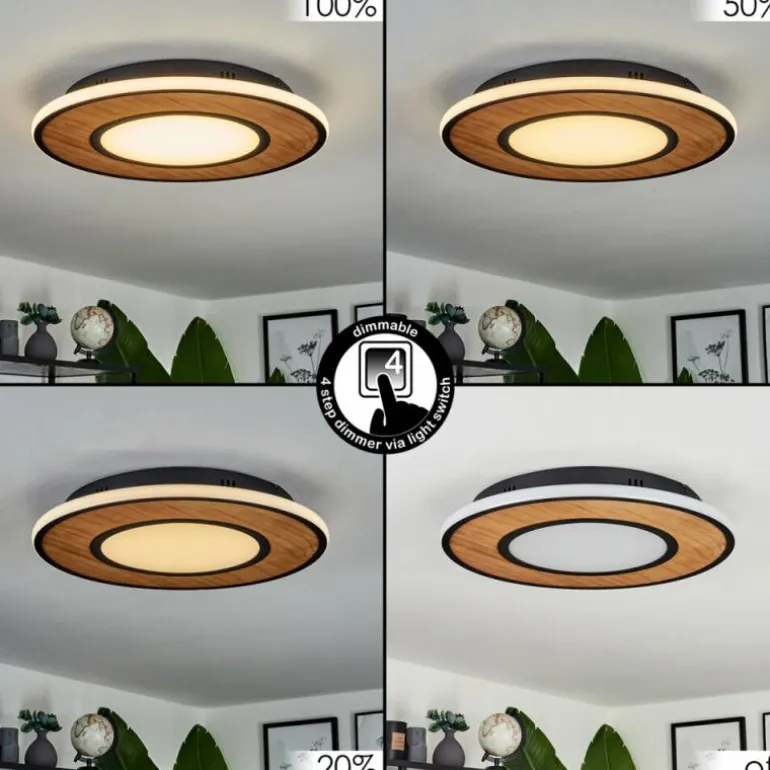 Plafonnier Chrop LED Noir, 1 lumière