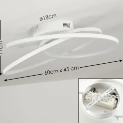 Plafonnier Chute LED Blanc, 45 lumières