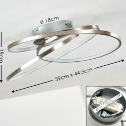 Plafonnier Chute LED Nickel mat, 1 lumière