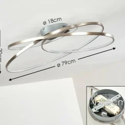 Plafonnier Chute LED Nickel mat, 1 lumière