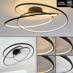 Plafonnier Chute LED Noir, 1 lumière