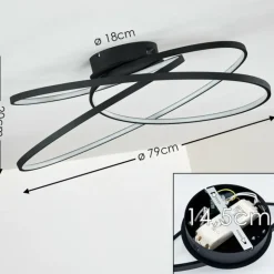 Plafonnier Chute LED Noir, 1 lumière