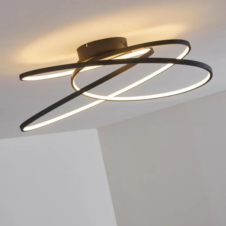 Plafonnier Chute LED Noir, 1 lumière