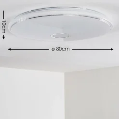 Plafonnier Cirque LED Chrome, 1 lumière, Télécommandes, Changeur de couleurs