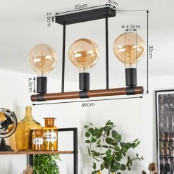 Plafonnier Clayhurst Noir, 3 lumières