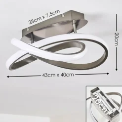 Plafonnier Cochato LED Nickel mat, 1 lumière