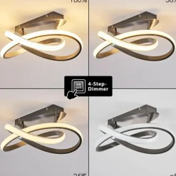 Plafonnier Cochato LED Nickel mat, 1 lumière