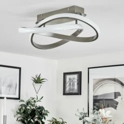 Plafonnier Cochato LED Nickel mat, 1 lumière