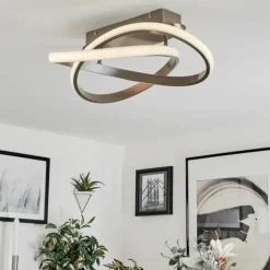 Plafonnier Cochato LED Nickel mat, 1 lumière