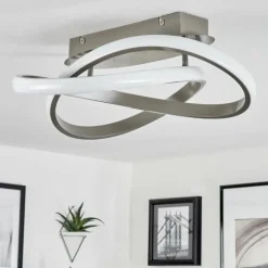 Plafonnier Cochato LED Nickel mat, 1 lumière