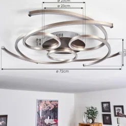 Plafonnier Cojcam LED Nickel mat, 3 lumières