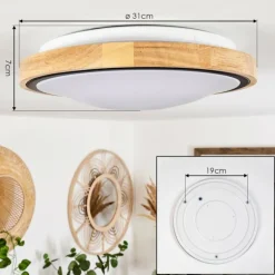 Plafonnier Corinto LED Écru, Noir, 1 lumière