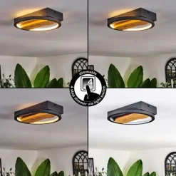 Plafonnier Cornol LED Écru, Noir, 1 lumière