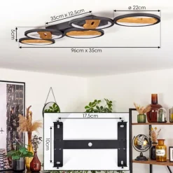 Plafonnier Cornol LED Écru, Noir, 1 lumière