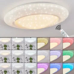 Plafonnier Cresta LED Blanc, 2 lumières, Changeur de couleurs