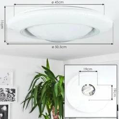 Plafonnier Cresta LED Blanc, 2 lumières, Changeur de couleurs