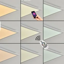 Plafonnier Crum LED Blanc, 1 lumière, Télécommandes