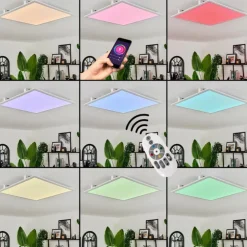 Plafonnier Crum LED Blanc, 1 lumière, Télécommandes