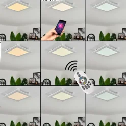 Plafonnier Crum LED Blanc, 1 lumière, Télécommandes