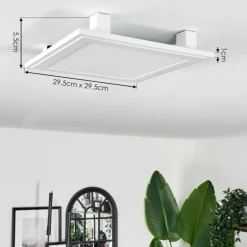 Plafonnier Crum LED Blanc, 1 lumière, Télécommandes