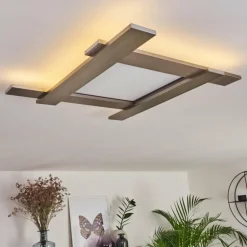 Plafonnier Cuchara LED Nickel mat, 1 lumière