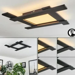 Plafonnier Cuchara LED Noir, 5 lumières