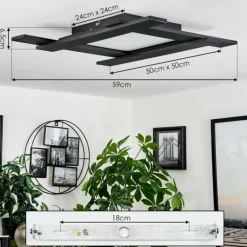 Plafonnier Cuchara LED Noir, 5 lumières