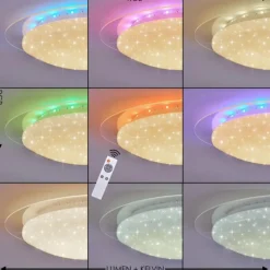 Plafonnier Cure LED Blanc, 1 lumière, Télécommandes, Changeur de couleurs