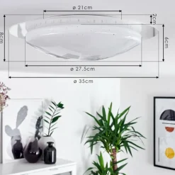 Plafonnier Cure LED Blanc, 1 lumière, Télécommandes, Changeur de couleurs