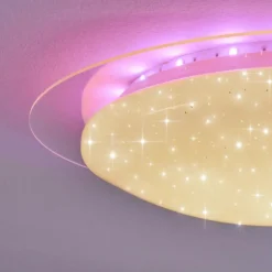 Plafonnier Cure LED Blanc, 1 lumière, Télécommandes, Changeur de couleurs