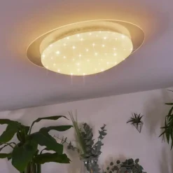 Plafonnier Cure LED Blanc, 1 lumière, Télécommandes, Changeur de couleurs